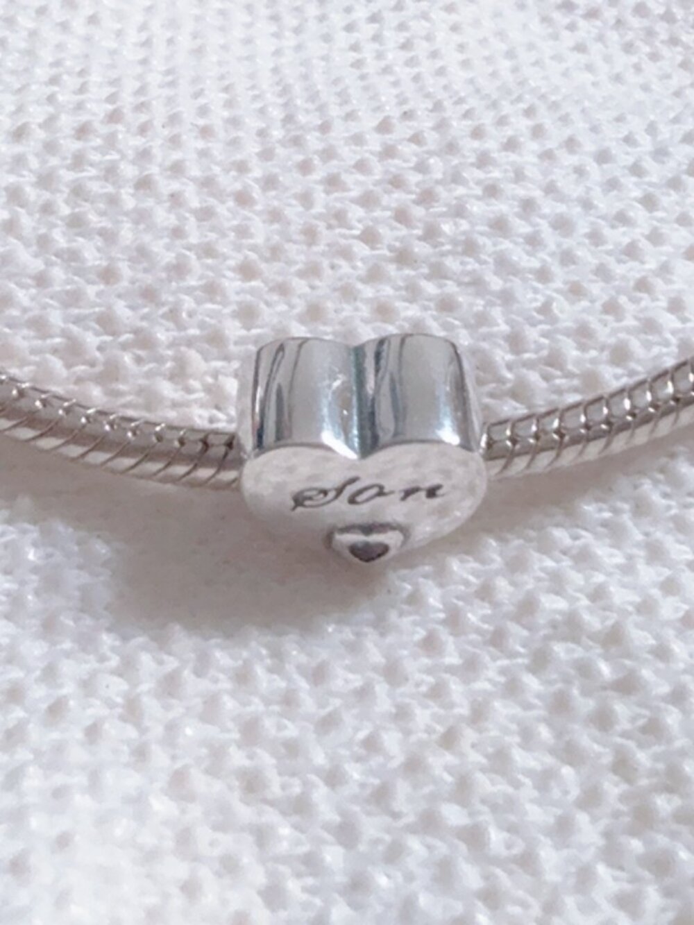 Son Heart Sterling Silver Charm For Pandora Bracelet - Picture 6 of 7